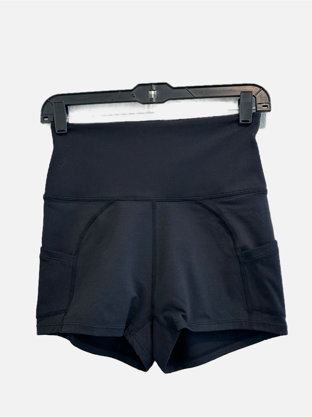 Free People Movement Pilates Princess High Rise Ribbed Athletic Shorts Black